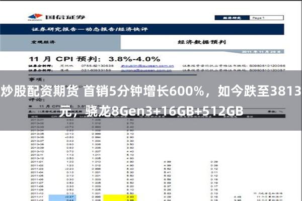炒股配资期货 首销5分钟增长600%，如今跌至3813元，骁龙8Gen3+16GB+512GB