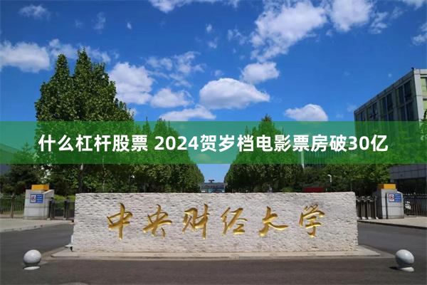 什么杠杆股票 2024贺岁档电影票房破30亿